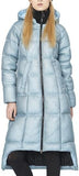 Honeycomb-Mesh Puffer Down Coat, Light Blue
