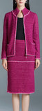 Knit Wool-Blend Jacket & Skirt Set