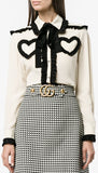 Ruffled Heart Blouse, White