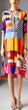 Geometric Print Silk Kaftan Dress