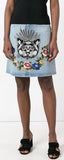 Embroidered Denim Mini Skirt