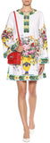 Floral & Vase Printed Short Kaftan Dress