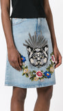 Embroidered Denim Mini Skirt