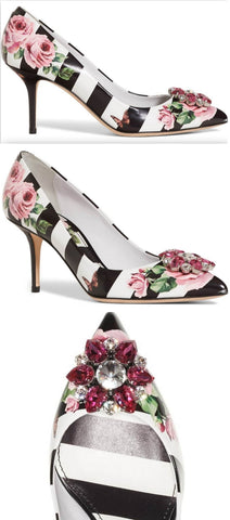 Stripe Rose Pumps
