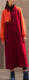 Color-Block Single Breasted Coat