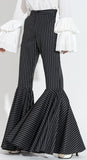 Pinstripe Bell-Bottom Pants