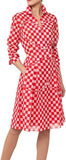 Checker-Print Shirt-Dress