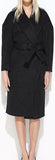 Black Wrap Wool-Blend Coat