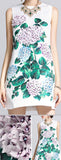 Hydrangea Appliques Jacquard Shift Dress - DESIGNER INSPIRED FASHIONS