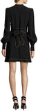 Black Long-Sleeve Belted Mini Dress