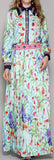Floral Printed Shirt & Pleated Maxi Skirt Set