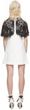 Lace Cape Mini Dress, Black & White - DESIGNER INSPIRED FASHIONS