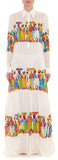 'Basilisco' Printed Maxi Dress in White - DESIGNER INSPIRED FASHIONS