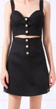 Black Bustier Cut-Out Back-Lace-Up Mini Dress - DESIGNER INSPIRED FASHIONS