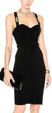Black Embellished Stretch Bustier-Dress - DESIGNER INSPIRED FASHIONS