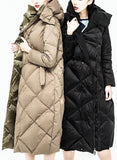 Reversible Down Coat in Black or Khaki - DESIGNER INSPIRED FASHIONS