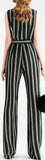 Sleeveless Striped Jumpsuit