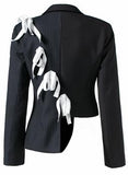 Bow-Embellished Asymmetric Jacket