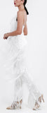 Fringed Halter Jumpsuit in White - DESIGNER INSPIRED FASHIONS