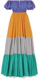 'Bardot' Off-the-Shoulder Printed Cotton-Blend Maxi Dress