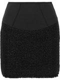 Tweed Paneled Scuba Jacket and Mini Skirt Set