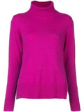 Pleated Turtleneck Sweater, Fuchsia