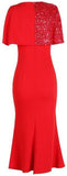 Embellished Ruched Cape Dress