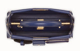 Peekaboo Regular Pocket Blue Leather Bag