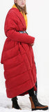 Paneled Puffer Coat - Red, Champagne, or Black