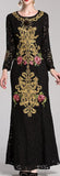 Embroidered Black Lace Gown