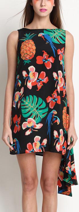 Tropical Print Dress - DESIGNER INSPIRED FASHIONS