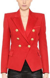 Double-Breasted Blazer, Red - DESIGNER INSPIRED FASHIONS