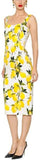 Lemon-Print Sweetheart-Neck Dress