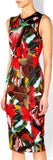 Abstract Leaf Print Midi Dress
