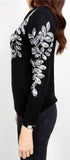 Leaf-Embellished Sweater