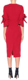 Lavette Bow Sleeves Dress, Red