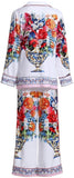 Floral & Vase Print Pajama Set