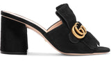 Marmont Fringed Suede Mules - Black, Green, Yellow or Pink - DESIGNER INSPIRED FASHIONS