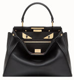 Peekaboo Regular Black Leather Bag | DESIGNER INSPIRED FASHIONS