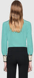 Contrast Silk Shirt with Bow - DESIGNER INSPIRED FASHIONS