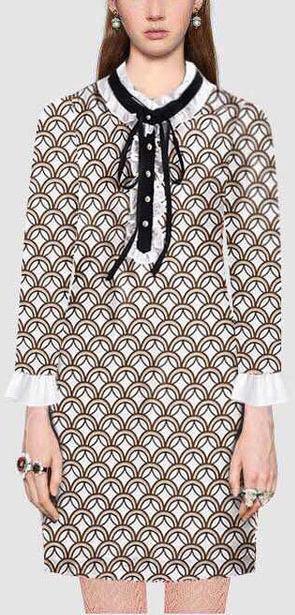 Printed Ruffle Mini Dress