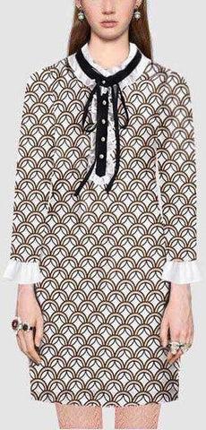 Printed Ruffle Mini Dress