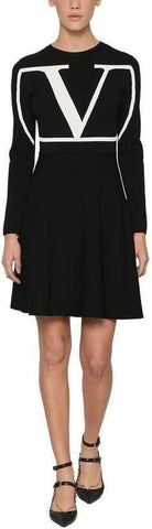 Vlogo Intarsia Viscose-Blend Knit Dress | DESIGNER INSPIRED FASHIONS