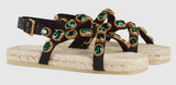 Grosgrain Espadrille Sandal with Crystals | DESIGNER INSPIRED FASHIONS