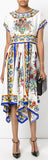 'Majolica' Print Flared Dress - DESIGNER INSPIRED FASHIONS