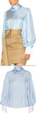 Blue Striped Twill Top - DESIGNER INSPIRED FASHIONS