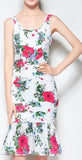 Ruched Floral Print Dress