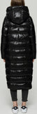 Long Glossy Puffer Down Coat, Black