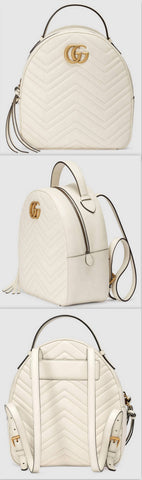 GG Marmont Quilted Leather Backpack, White - DESIGNER INSPIRED FASHIONS