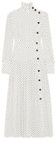 Pleated Polka-Dot Dress